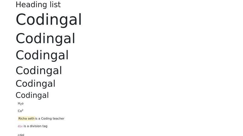 Heading list