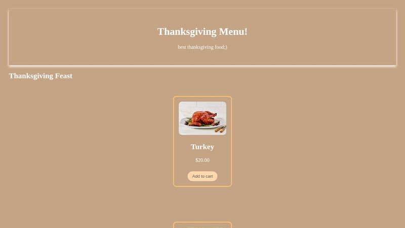 Thanksgiving Menu