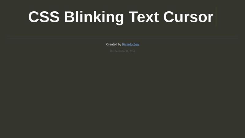 CSS Blinking Text Cursor