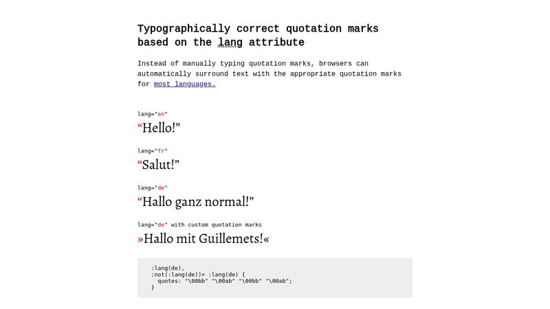 HTML Quotation Marks