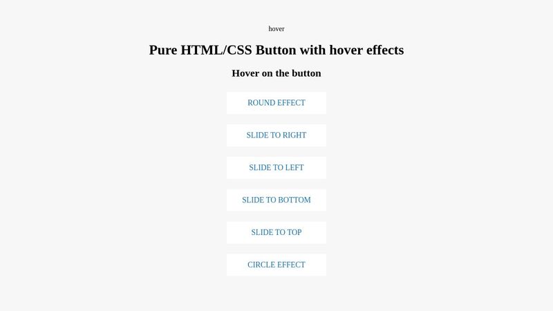 Pure HTML/CSS button Hover effects