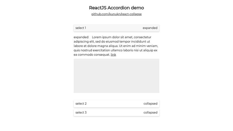 ReactJS accordion demo