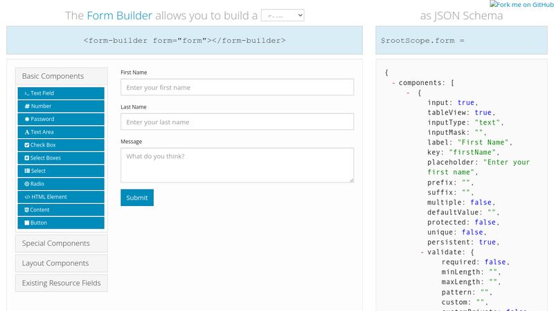 Form.io Form Building and Rendering