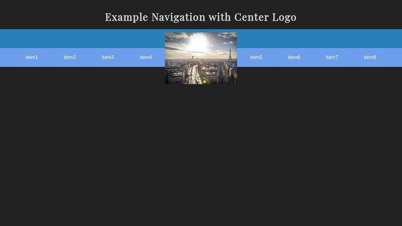 Example Navigation with Center Logo