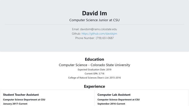 Resume HTML