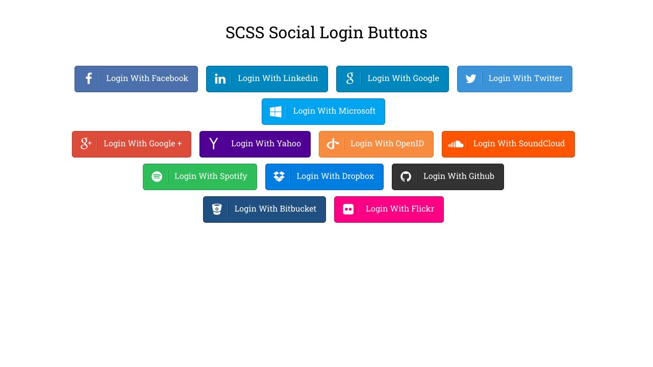 Social Login Buttons