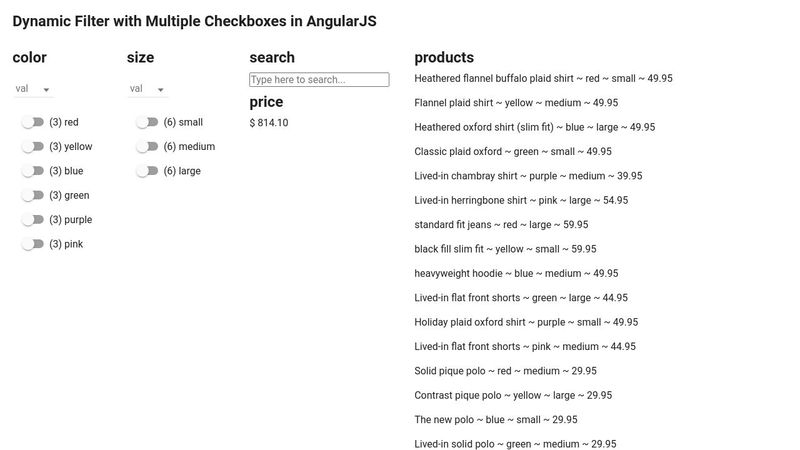 Dynamic Filter with Multiple Checkboxes in AngularJS