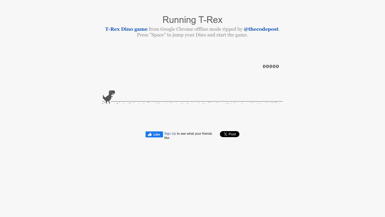 Dinosaur Game - Play the Chrome T-Rex game in any browser : r/WebGames