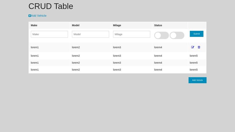 CRUD Table
