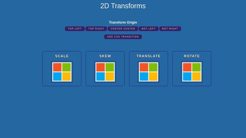 CSS 2D Transform Reference