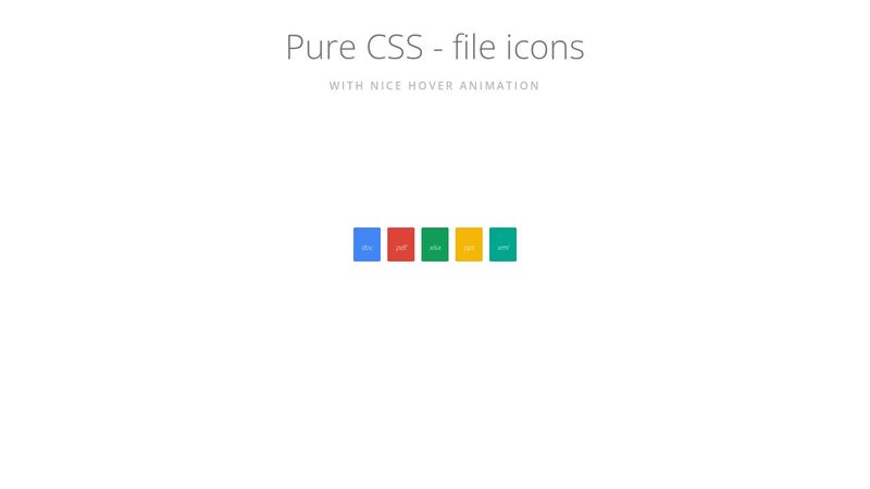 Pure CSS - File icons with nice hover animation