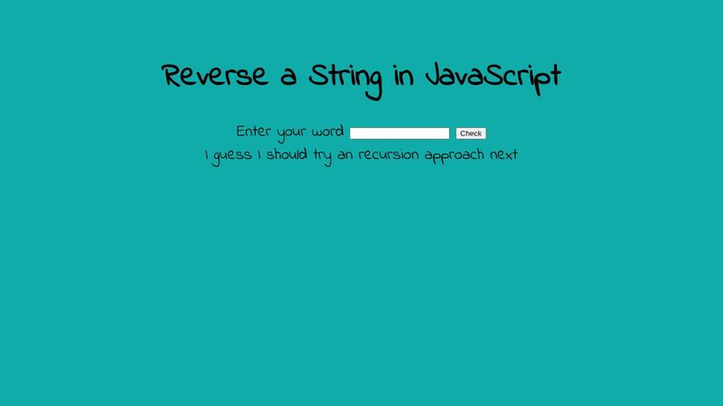 Reverse a String in JavaScript