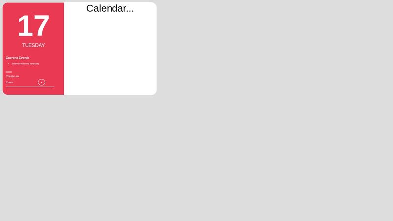 CSS Calendar Mockup