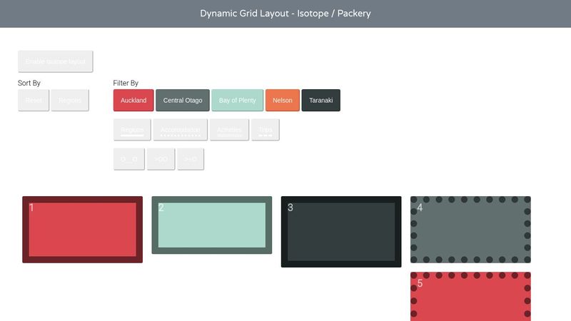 Dynamic Grid Layout - Isotope / Packery