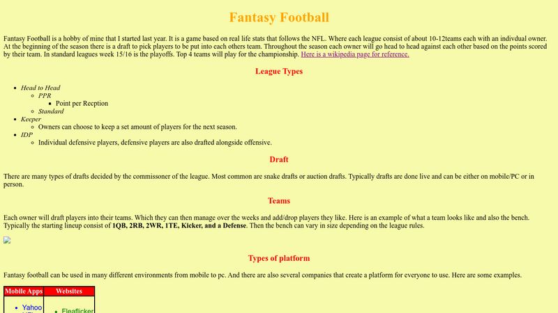 Fantasy Football League Types