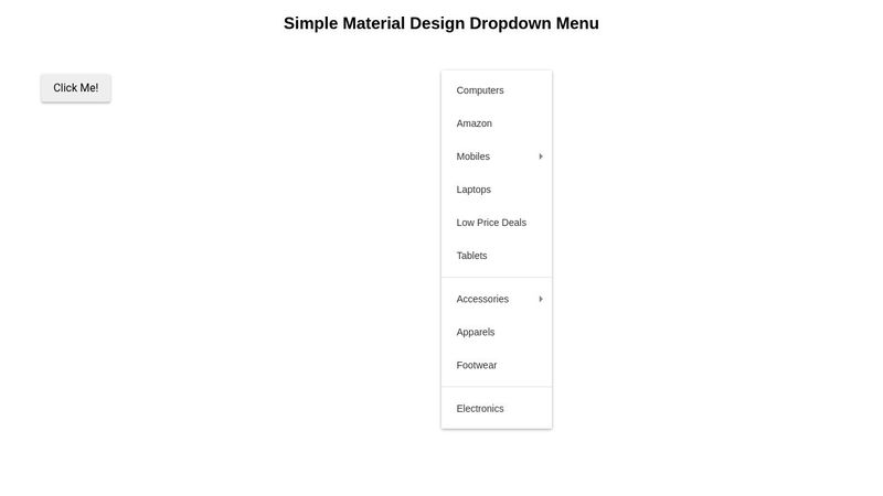 Nested Material Design Dropdowns