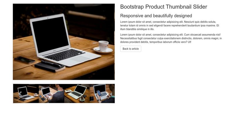 How To Make Thumbnail Product Slider Using Bootstrap Carousel