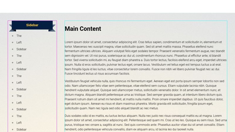 CSS Grid: Header, 2Col, Footer image.
