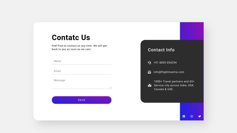 Contact Us Page Design - Contact Form Design