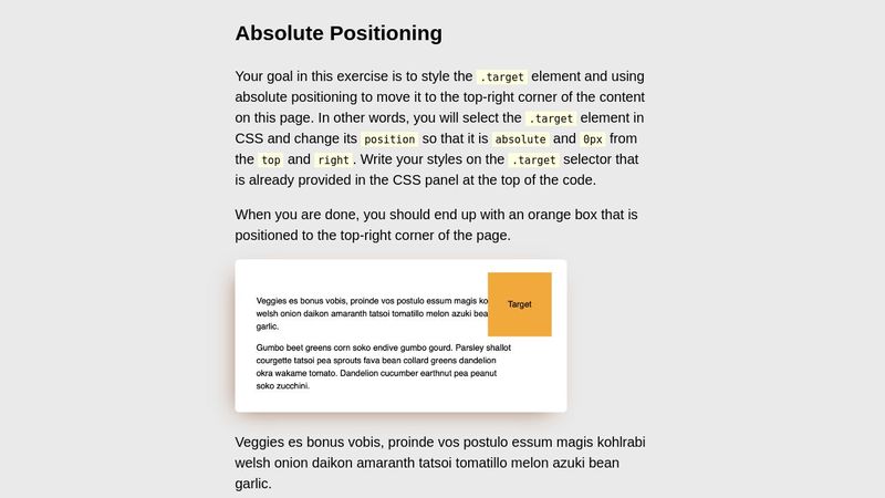 CSS Positioning Practice 1