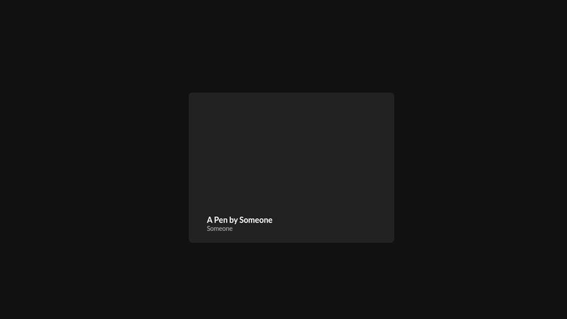 Codepen Card Recreation (No JS)