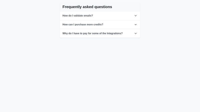 FAQ dropdown