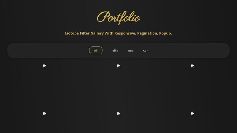 Portfolio filter gallery with pagination