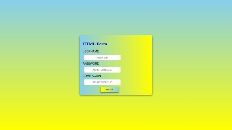 HTML form with simple CSS, javascript validation and regex check