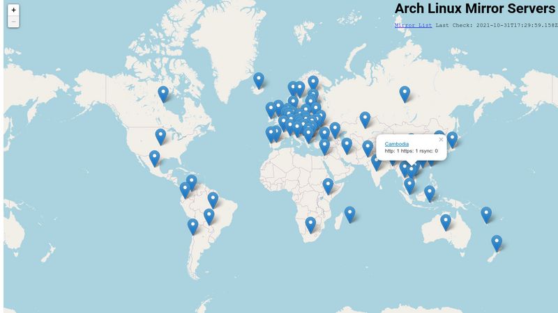 arch-linux-mirror-servers-world-map