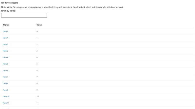 Fluent UI 7 - Details list grid