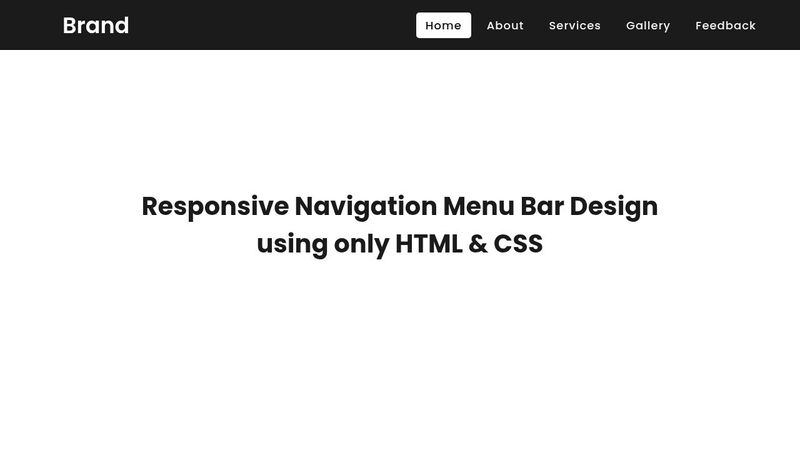 Demo:Responsive Navigation Menu Bar HTML & CSS