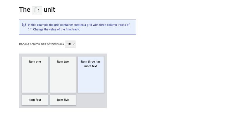 Learn CSS - The fr unit