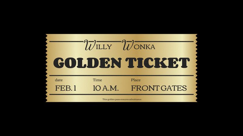 Golden Ticket - chocolate factory - SVG