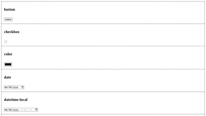 Every HTML Form Input