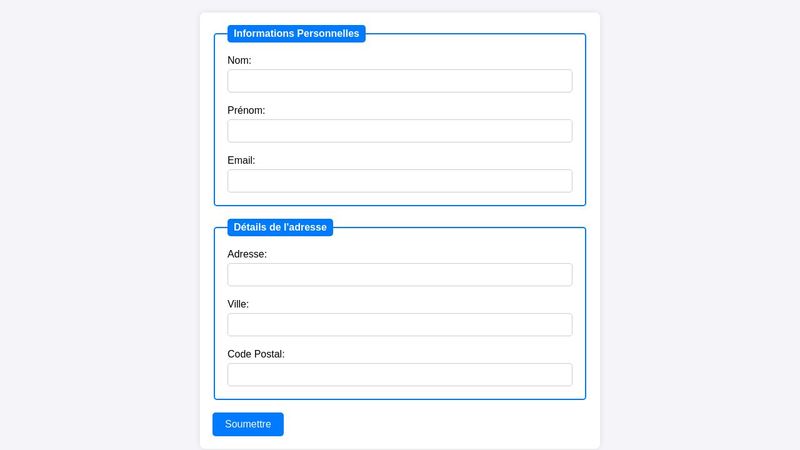 Stylish HTML Form with Fieldset and Legend