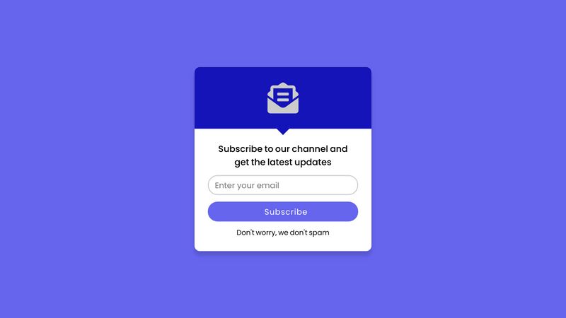 Email Subscription Box Using Only HTML & CSS