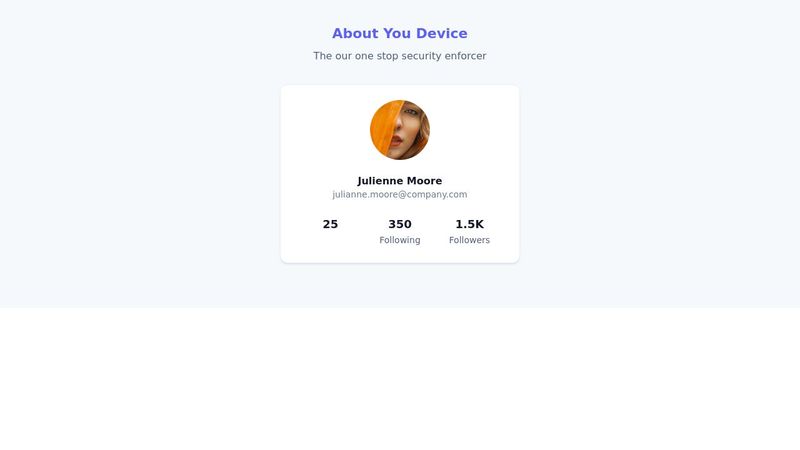 Bootstrap 5 card with avatar and quick profile stats