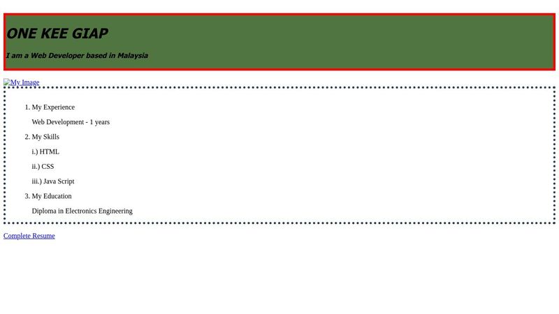 Assignment:Online Profile - HTML + CSS
