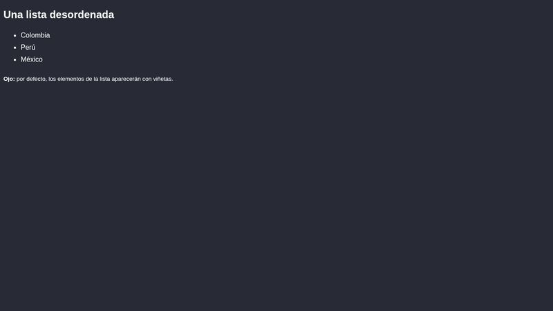 HTML Lists Unordered