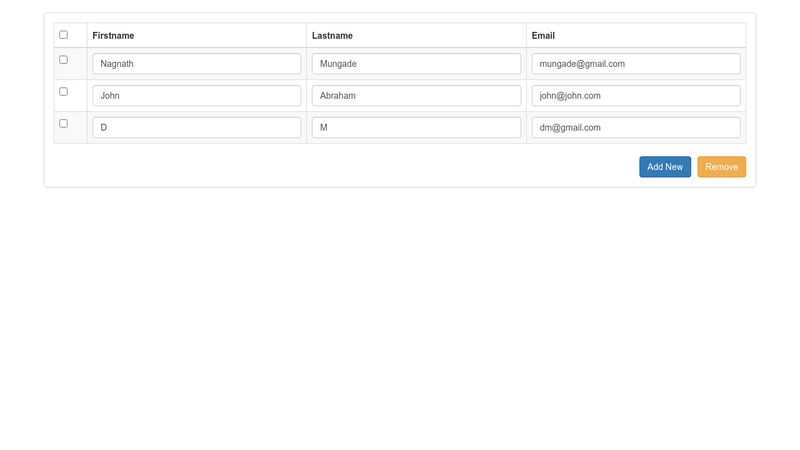 Add New Row dynamically in table using AngularJS