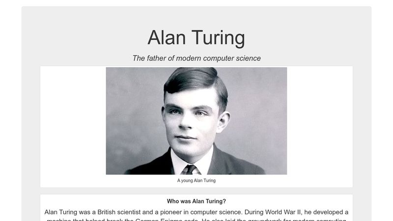 Alan Turing, The father of modern computer science