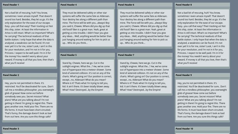 Drag and Drop collapsible panels - JS & CSS