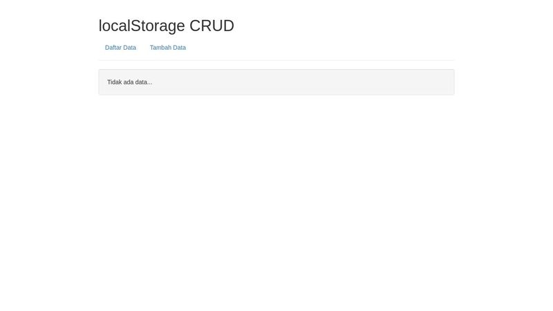 localStorage CRUD