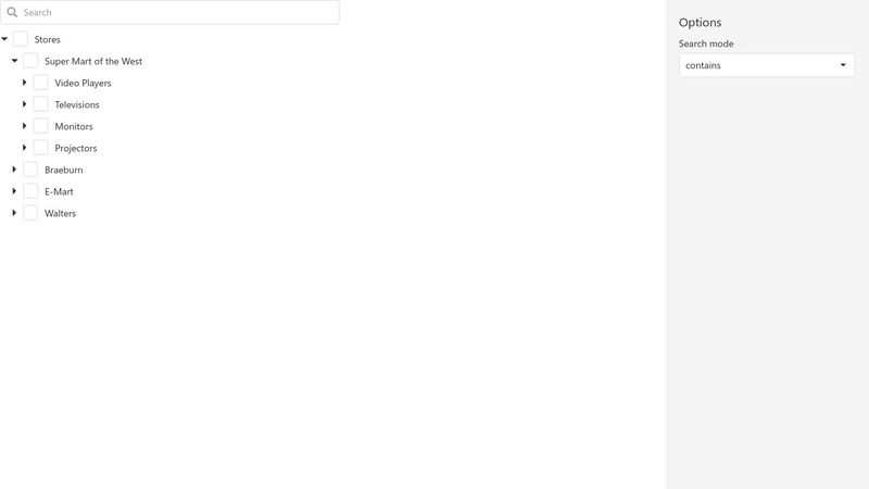 TreeView with Search Bar - DevExtreme jQuery Tree View