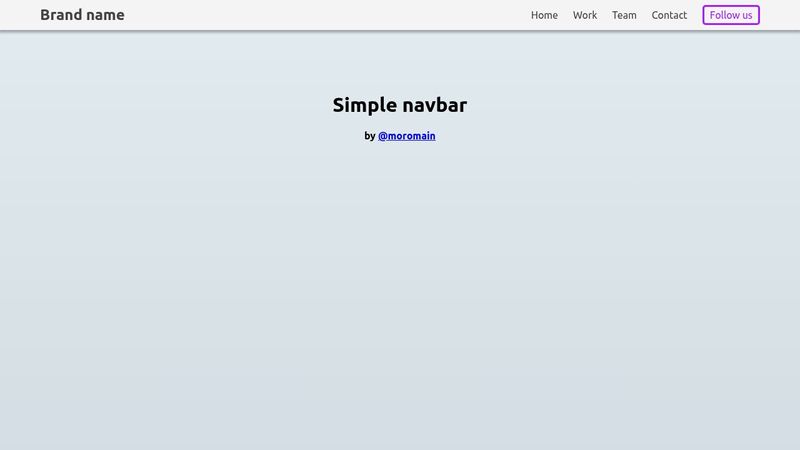 Simple navbar with hover effects