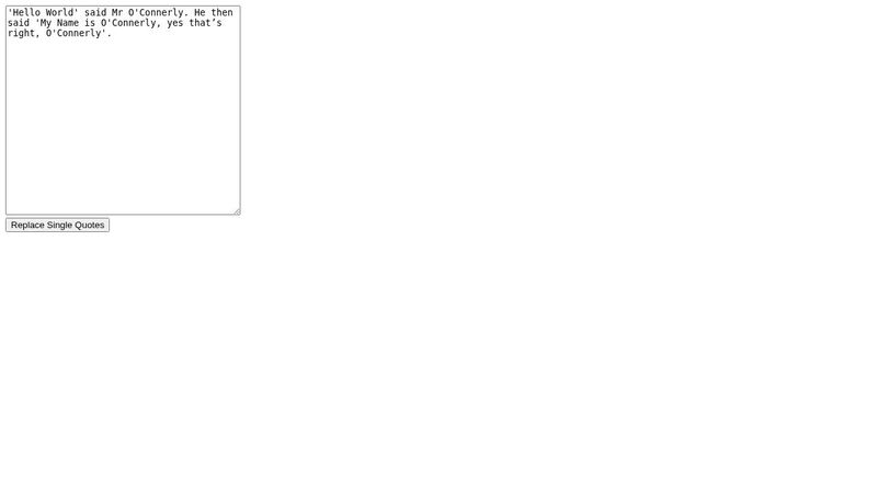 Replacing Single Quotes with Double Quotes