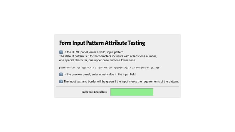 🔒 Form Input Pattern Testing