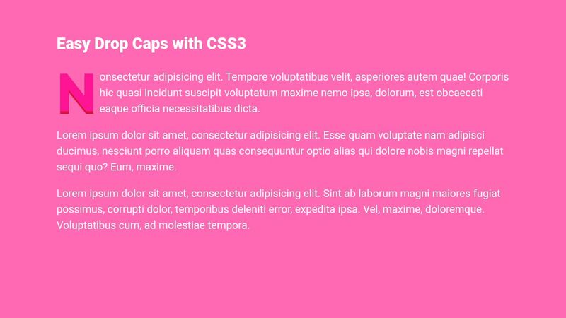 Easy Drop Caps with CSS