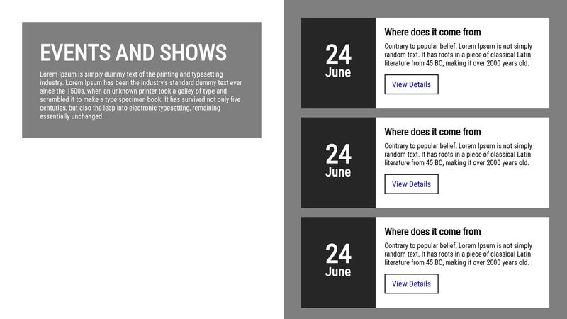 Events Section UI Design Responsive