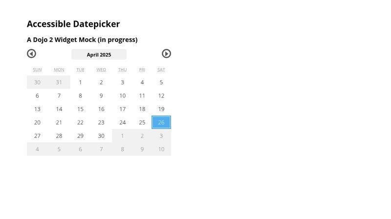 Dojo 2 Datepicker Mock